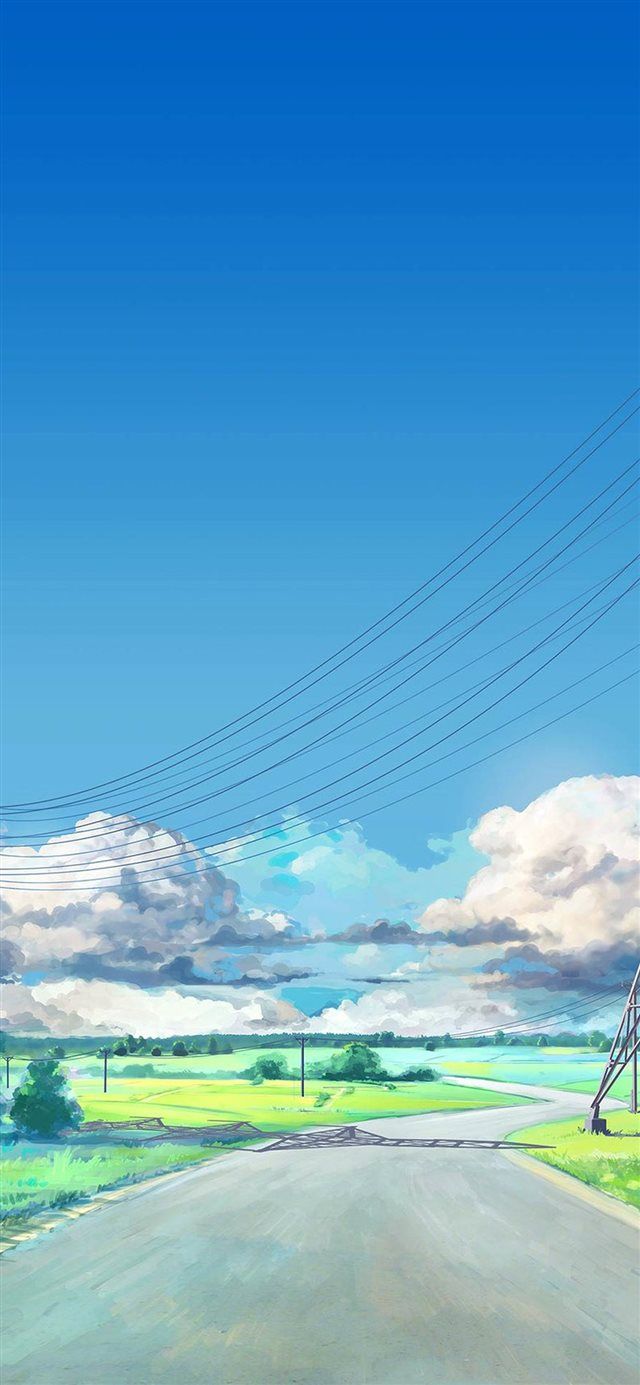 Strada di campagna cielo azzurro, 640x1385 Full HD Verticale, iPhone
