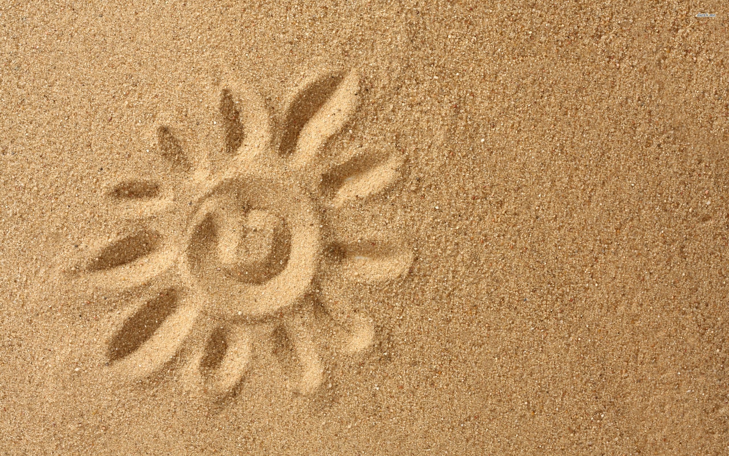 Sole disegnato nella sabbia, 2560x1600 2K, Desktop