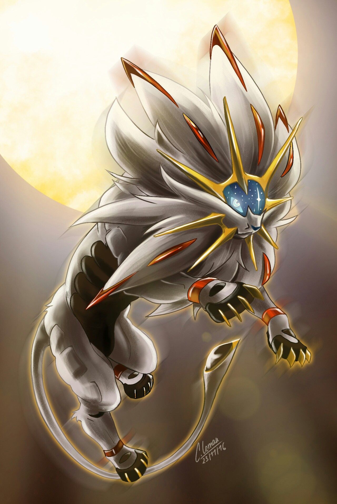 Solgaleo Pokemon bianco arancione, creature tascabili, 1920x1080 Full HD 1080p, PC