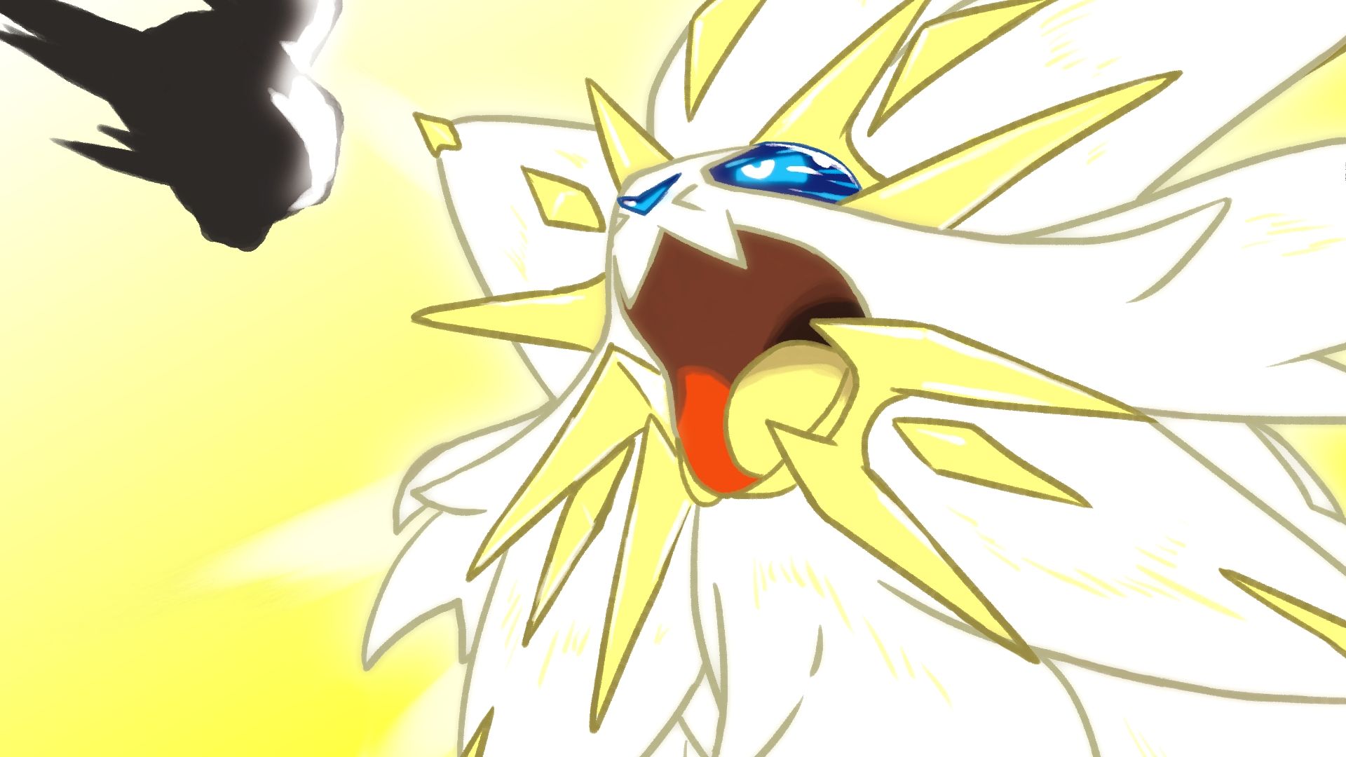 Solgaleo Pokemon sfondo arancione, 1920x1080 1080p, Desktop