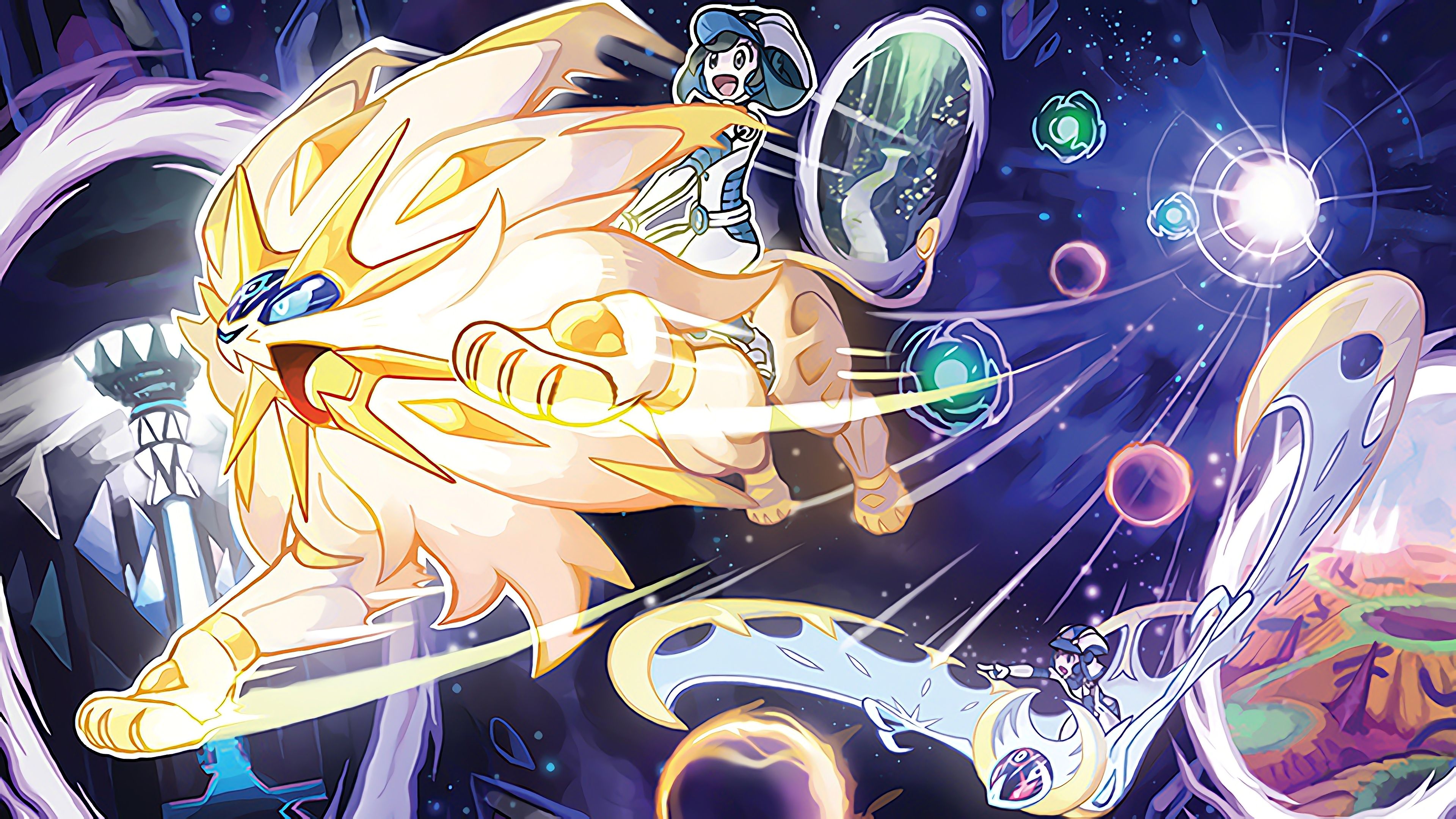 Solgaleo e Lunala Pokemon, Nintendo, 3558x2001 WQXGA, Desktop