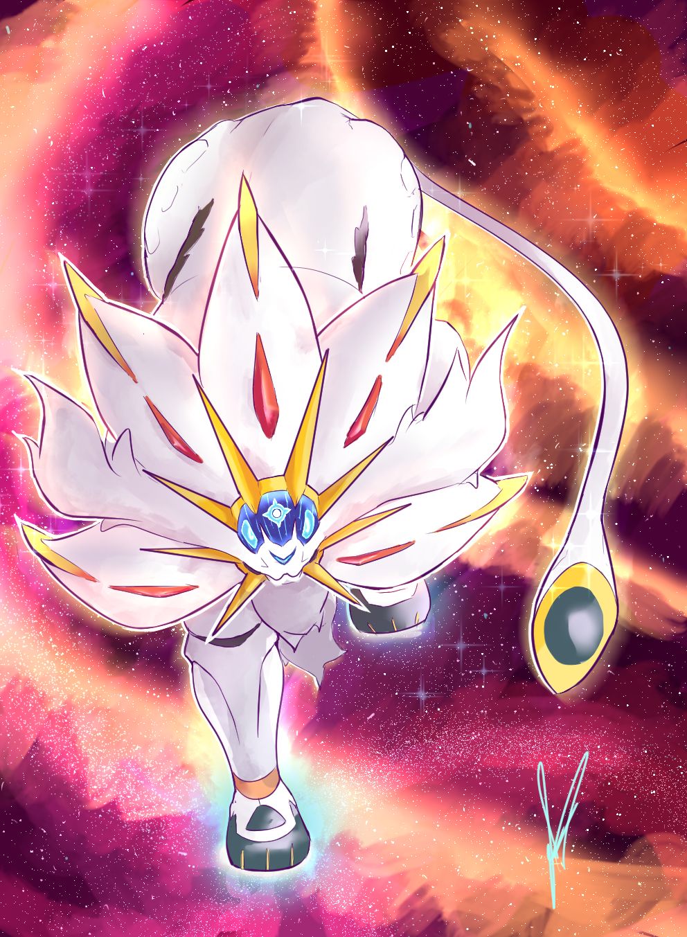 Solgaleo Pokemon con Necrozma cosmico, 1280x1600 Full HD Verticale, iPhone