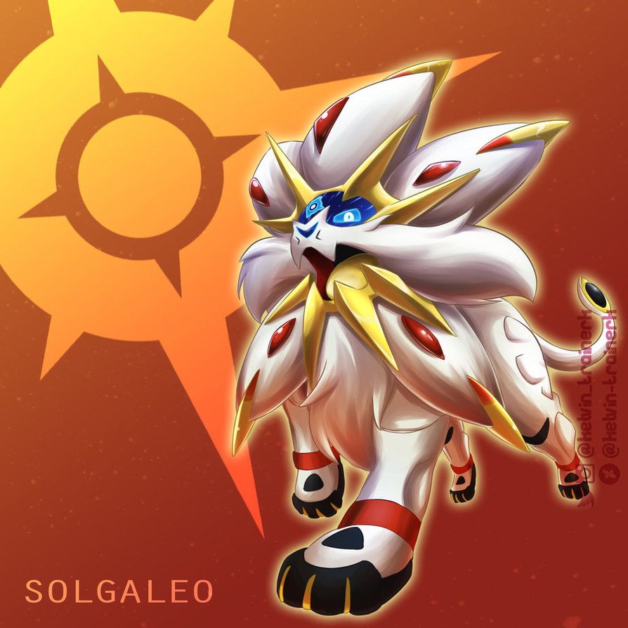 Solgaleo Pokémon sfondo giallo, 1080x1920 Verticale, Telefono