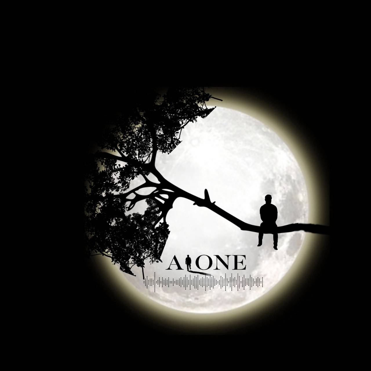 Silhouette persona luna albero, 1280x1280 HD, Desktop
