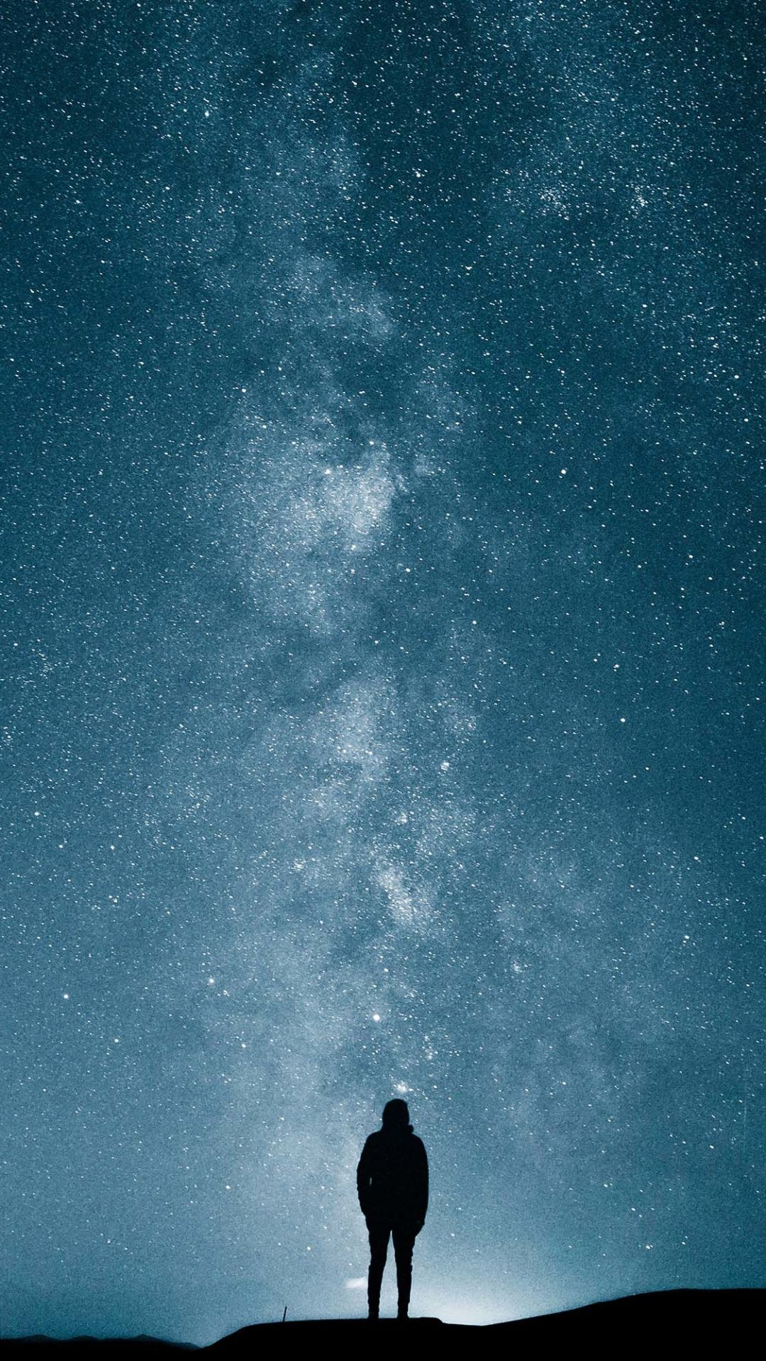 figura solitaria sotto stelle, 1080x1920 Verticale, Mobile