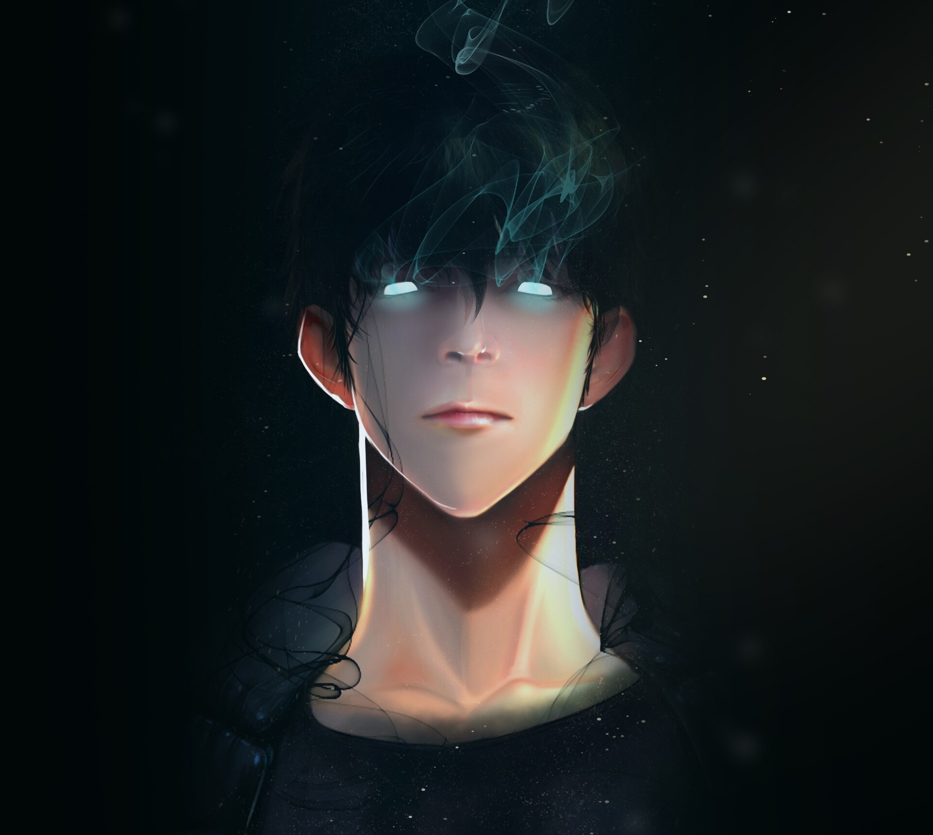 Sung Jinwoo occhi luminosi buio, 1920x1718 Full HD+, Desktop