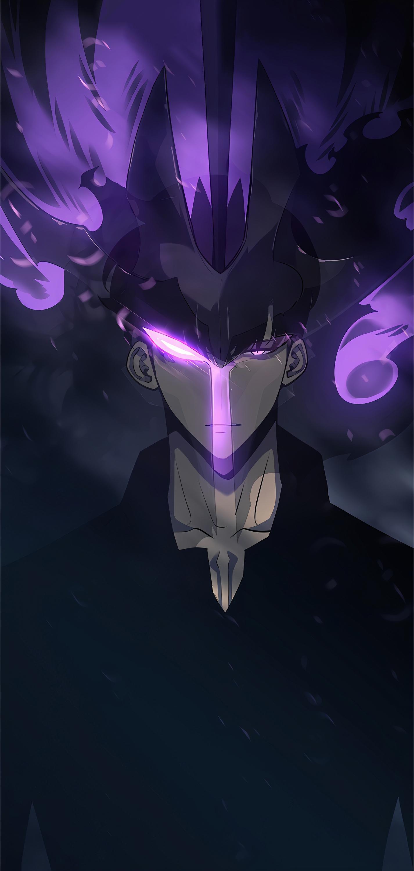 Sung Jin-Woo maschera viola Solo Leveling, anime, 1426x3000 Full HD Verticale, iPhone