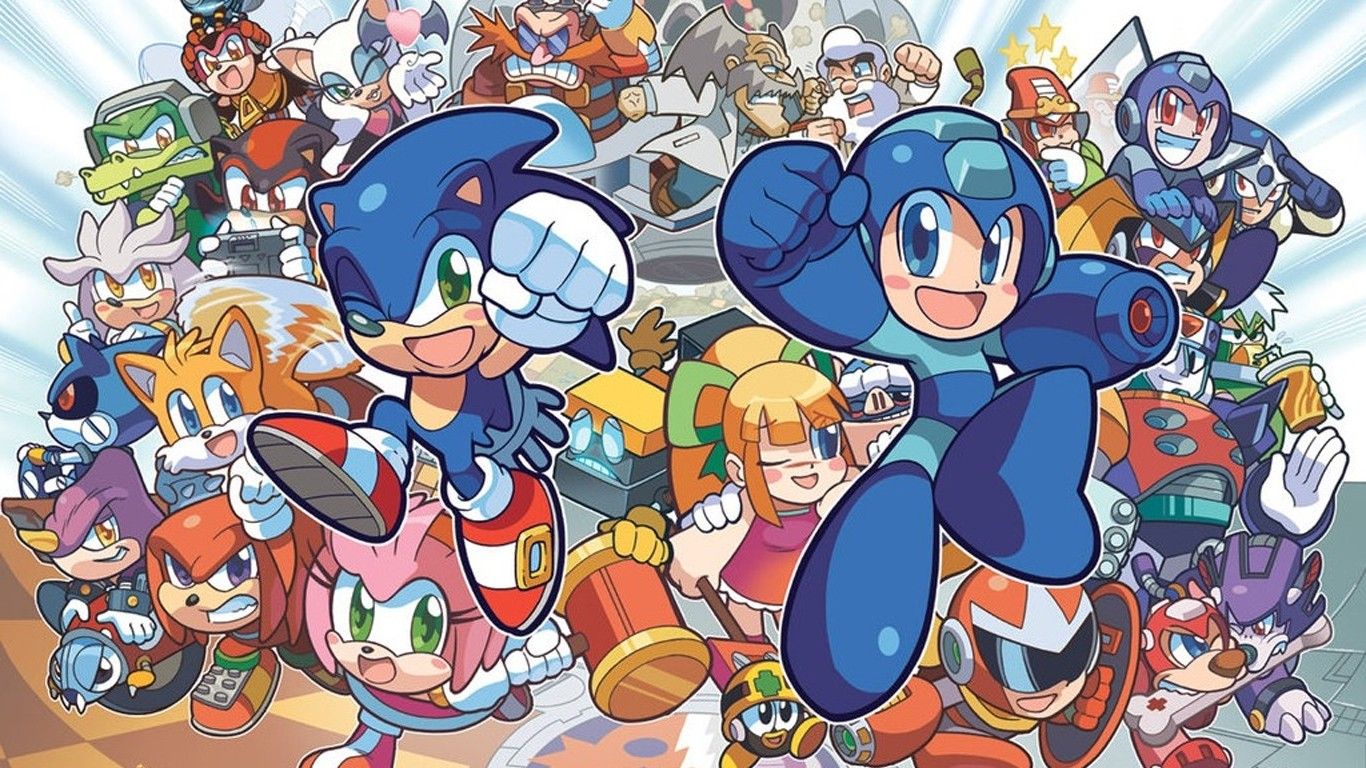 Sonic e Mega Man crossover, 1366x768 HD, Desktop