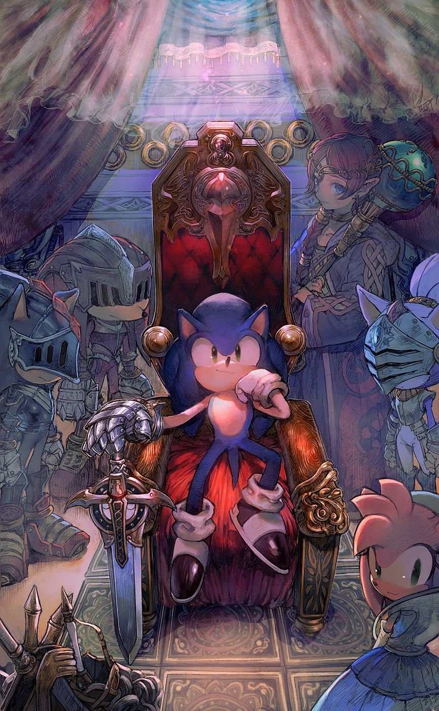 Sonic seduto su trono, 865x1400 Full HD Verticale, Google Pixel