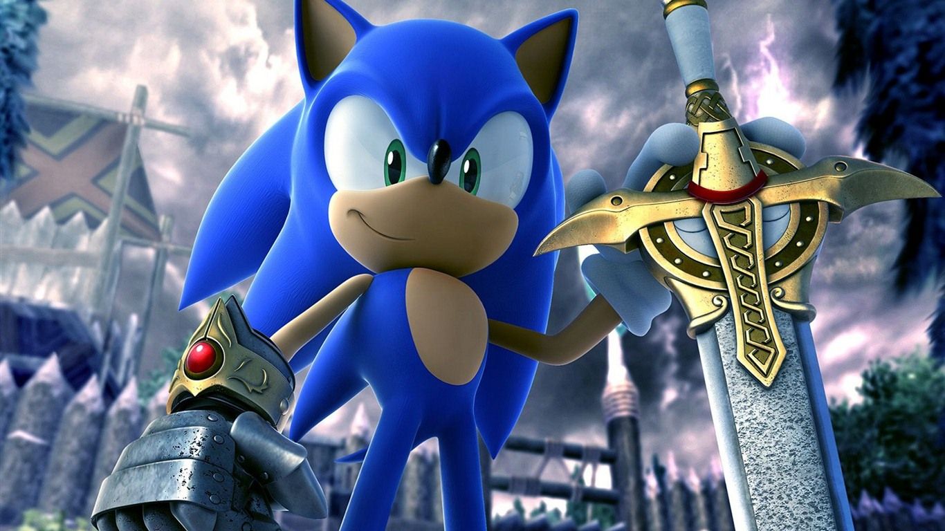 Sonic con spada e guanto, 1366x768 720p, PC