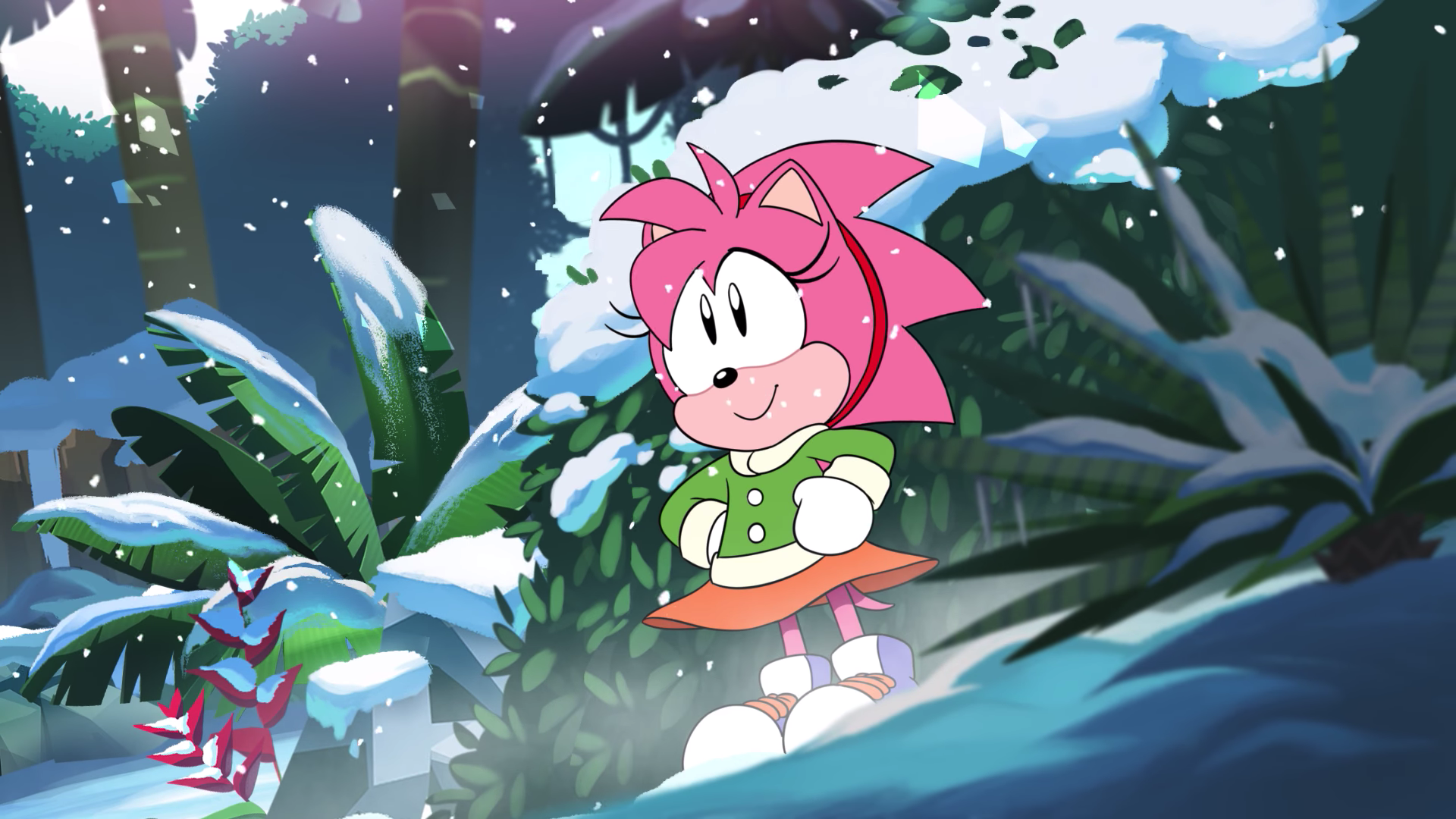 Amy Rose neve Sonic Mania, 1920x1080 Full HD, Laptop