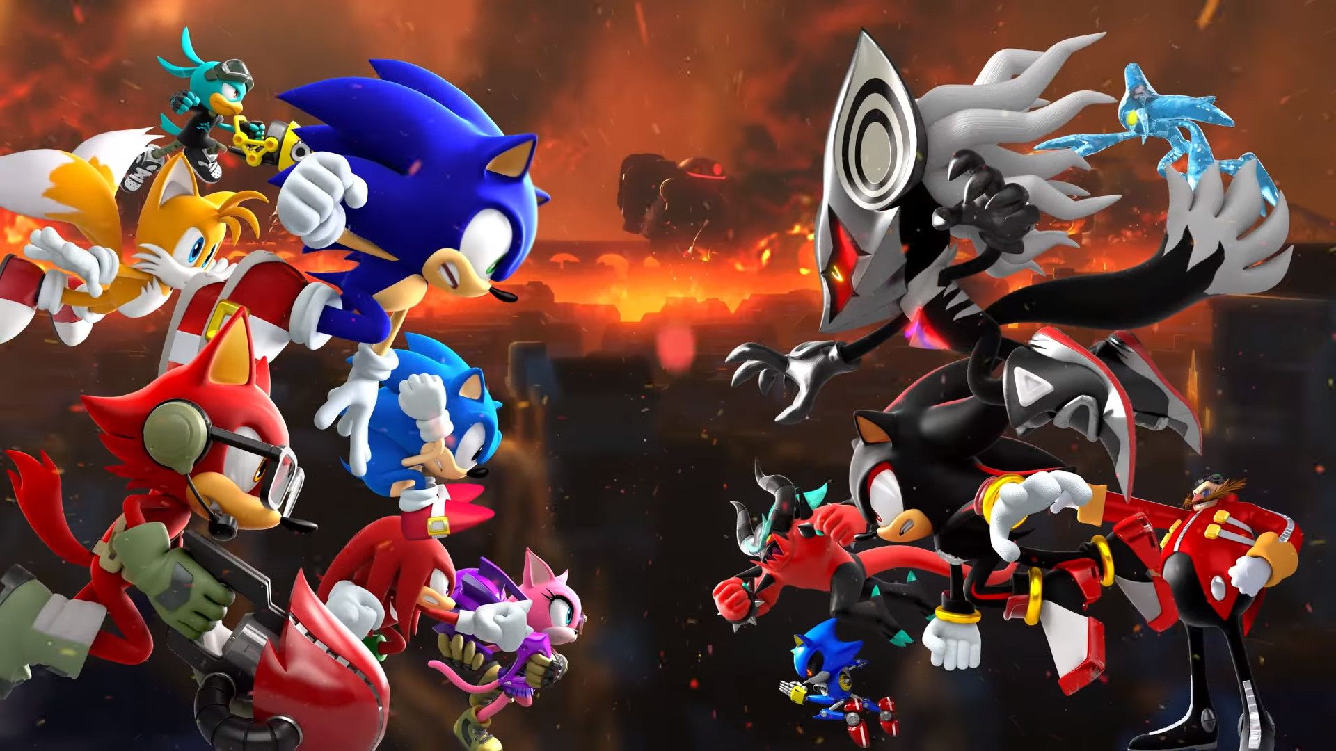 Sonic e personaggi anime scontro, 1920x1080 Full HD, Desktop