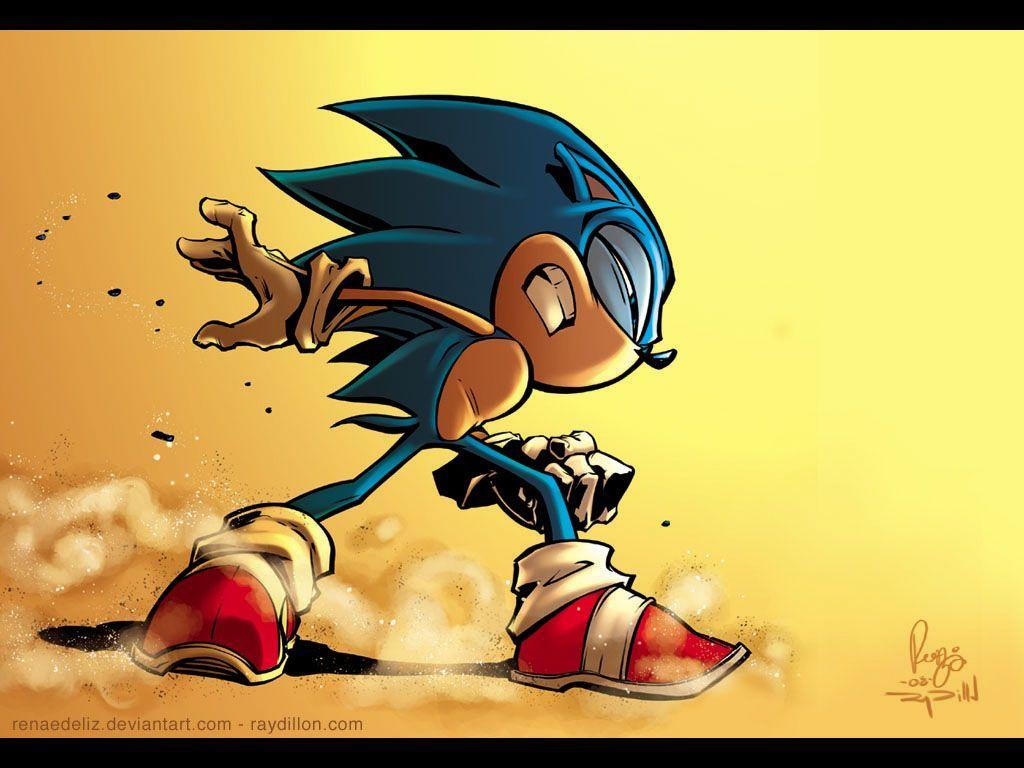 Sonic in stile anime corre, 1024x768 HD, Laptop