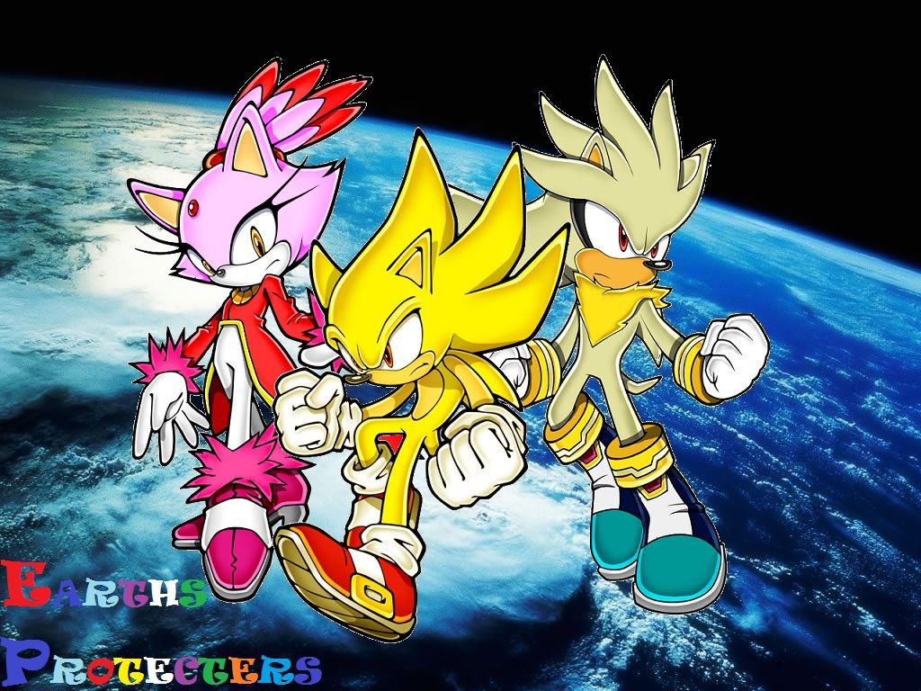Sonic, Blaze e Silver spazio, 1024x768 HD, Desktop