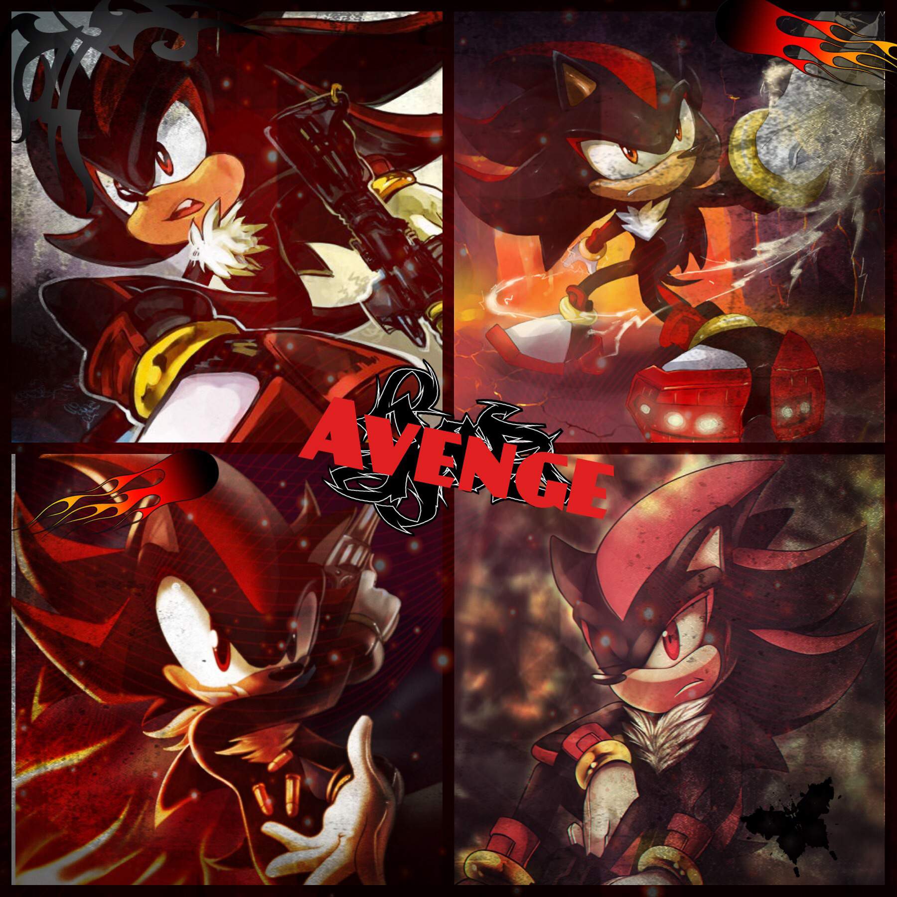 Shadow the Hedgehog collage, 1800x1800 HD, PC Desktop