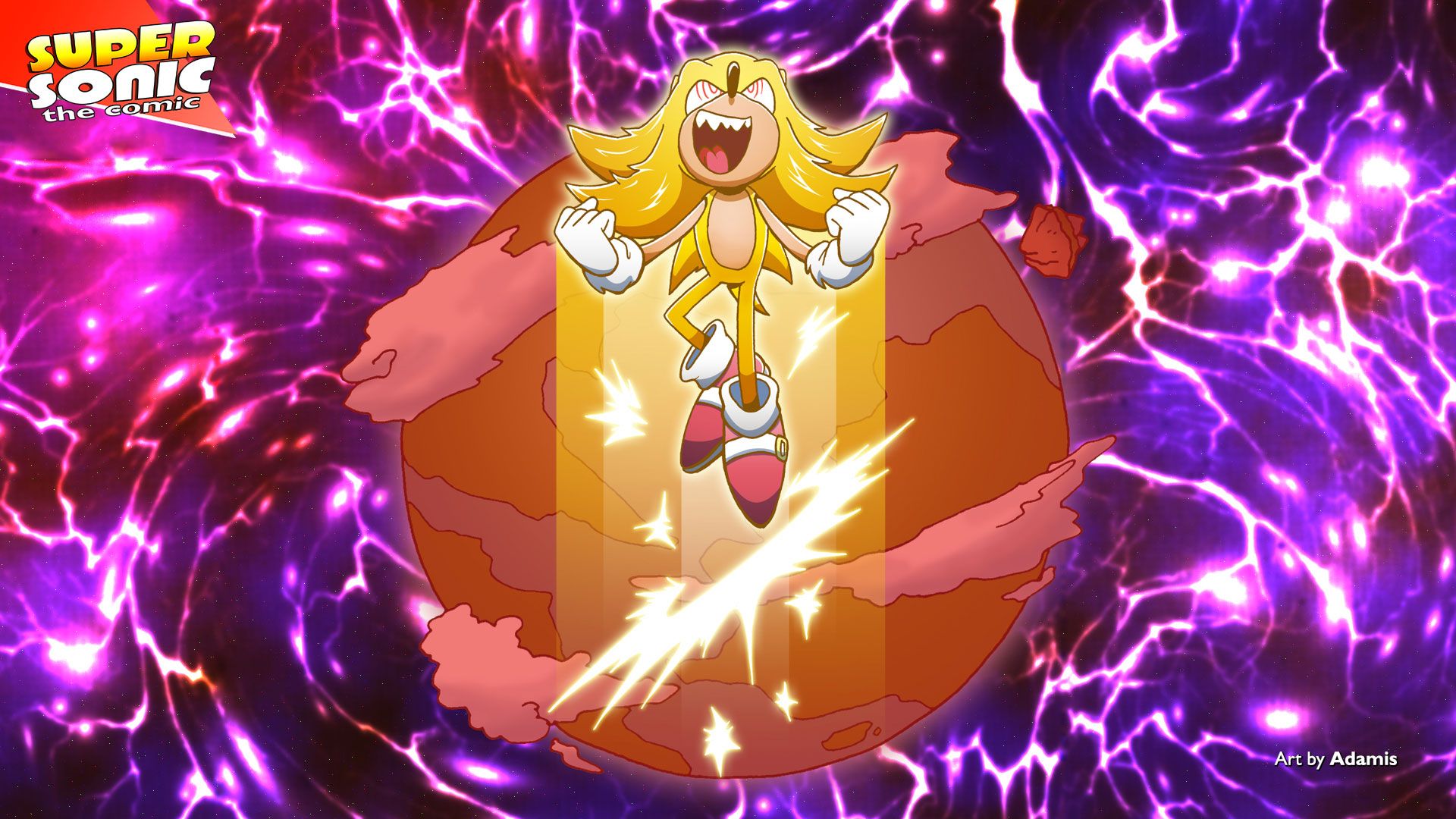 Super Sonic anime fulmini viola, 1920x1080 Full HD, Laptop