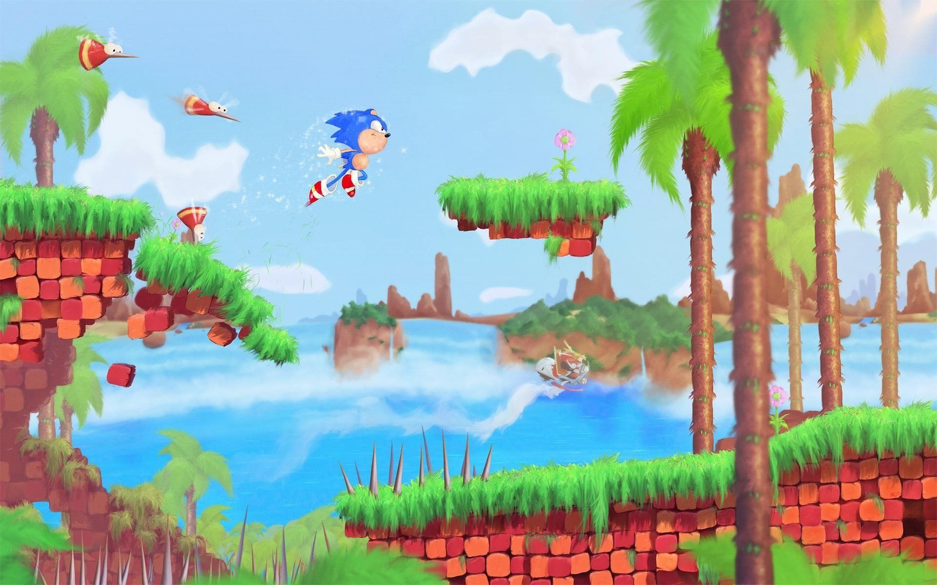 Sonic the Hedgehog salto isola, 1920x1200 WUXGA, Desktop