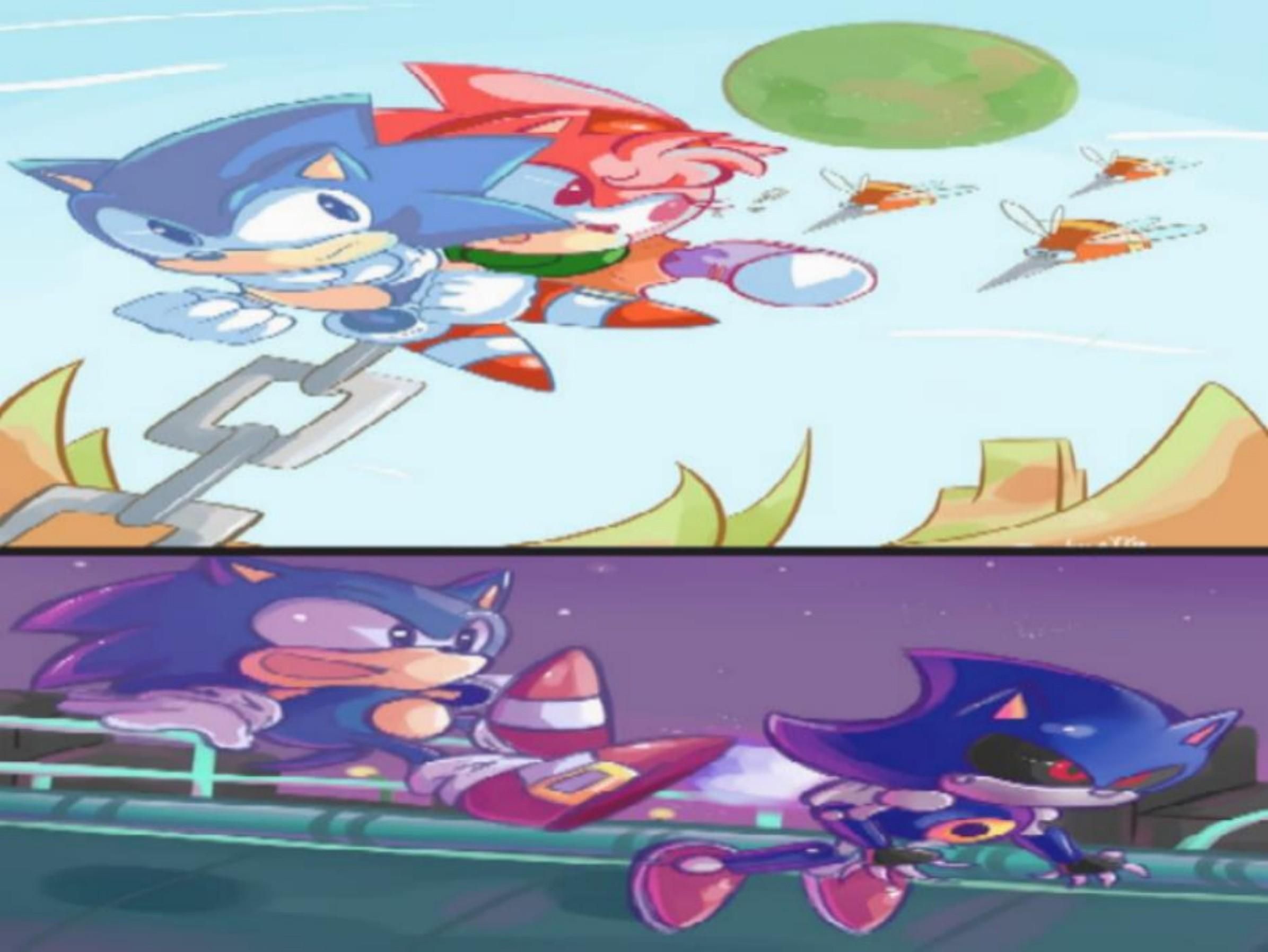 Sonic CD scene giorno notte, 2391x1795 alta risoluzione, Laptop