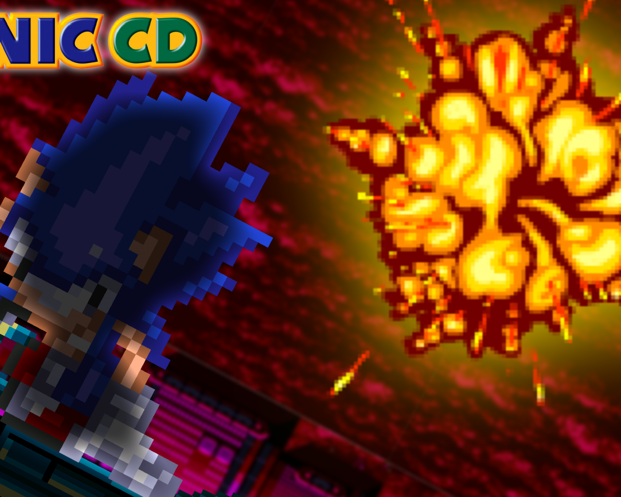 Sonic CD esplosione pixel art, 1280x1024 HD, Desktop