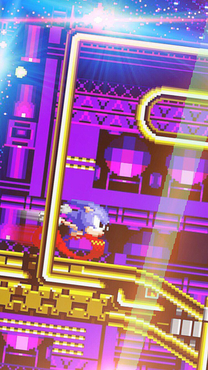 Sonic pixel art viola, 670x1192 Verticale, Telefono