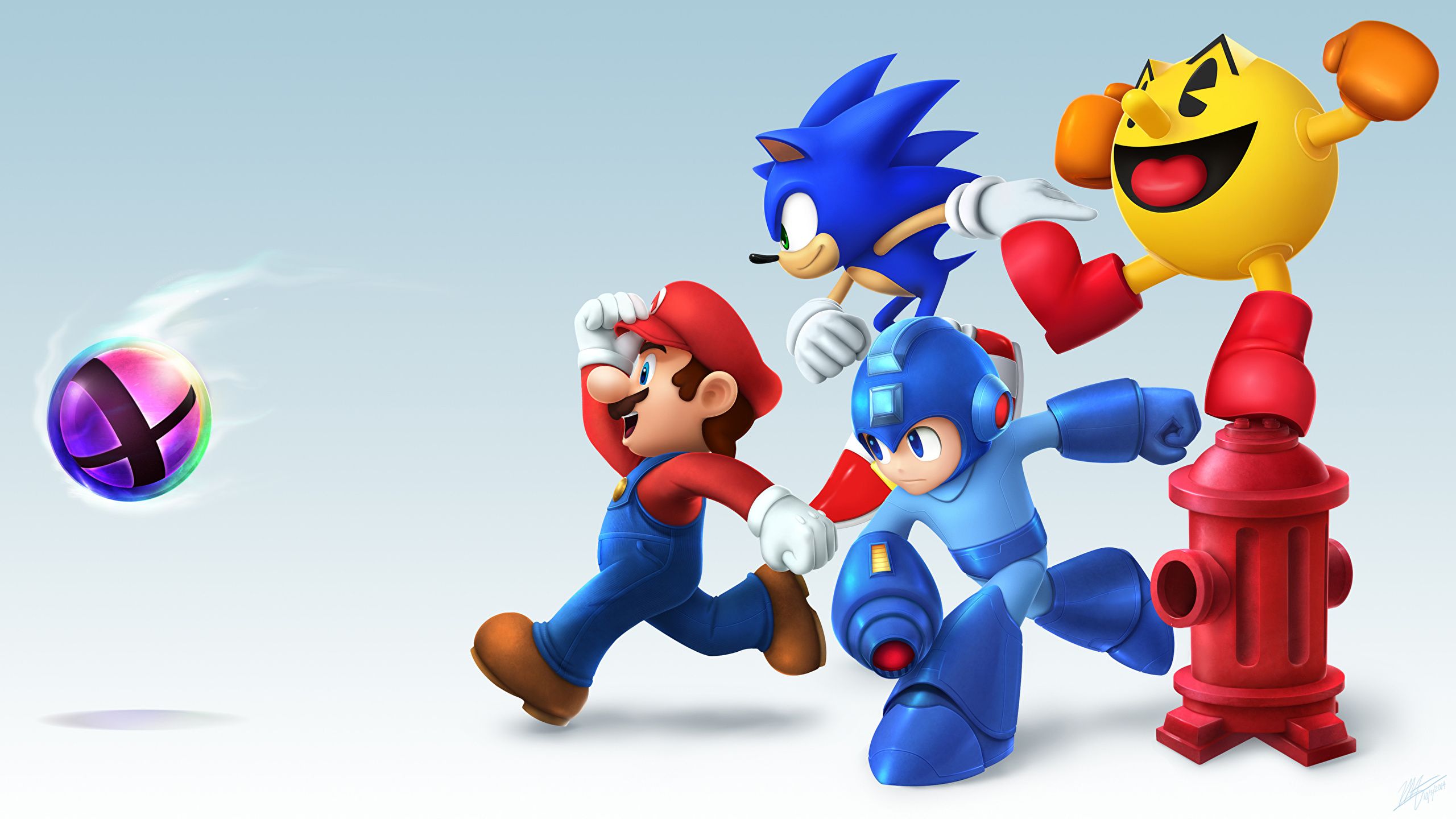 Sonic Mario Pac-Man Mega Man, idraulico, 2560x1440 1440p, Desktop
