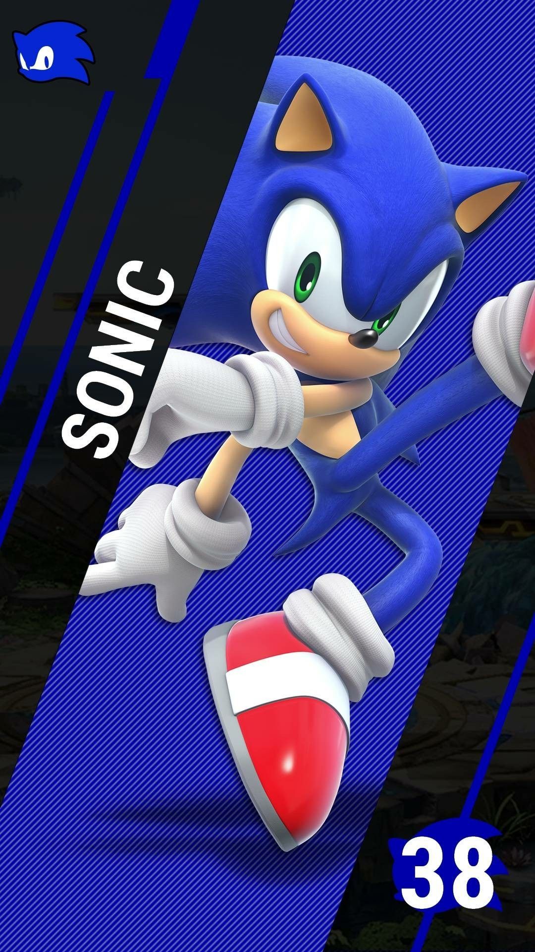 Sonic in Super Smash Bros, Nintendo, 1080x1920 Full HD Verticale, Smartphone