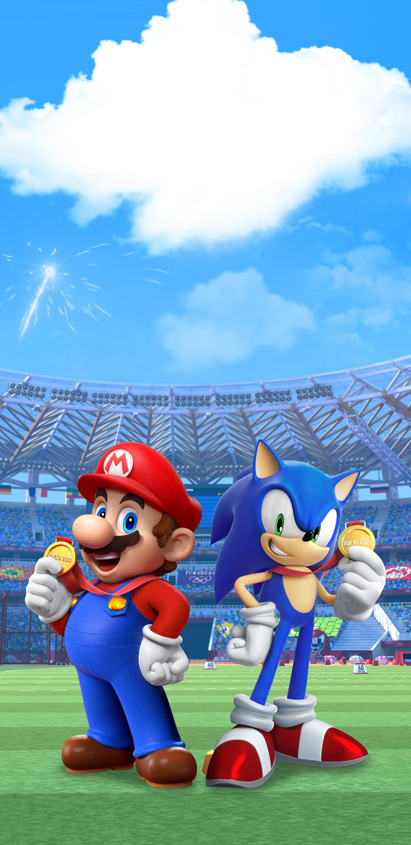 Mario e Sonic nello stadio, idraulico, 1440x2960 Full HD Verticale, iPhone
