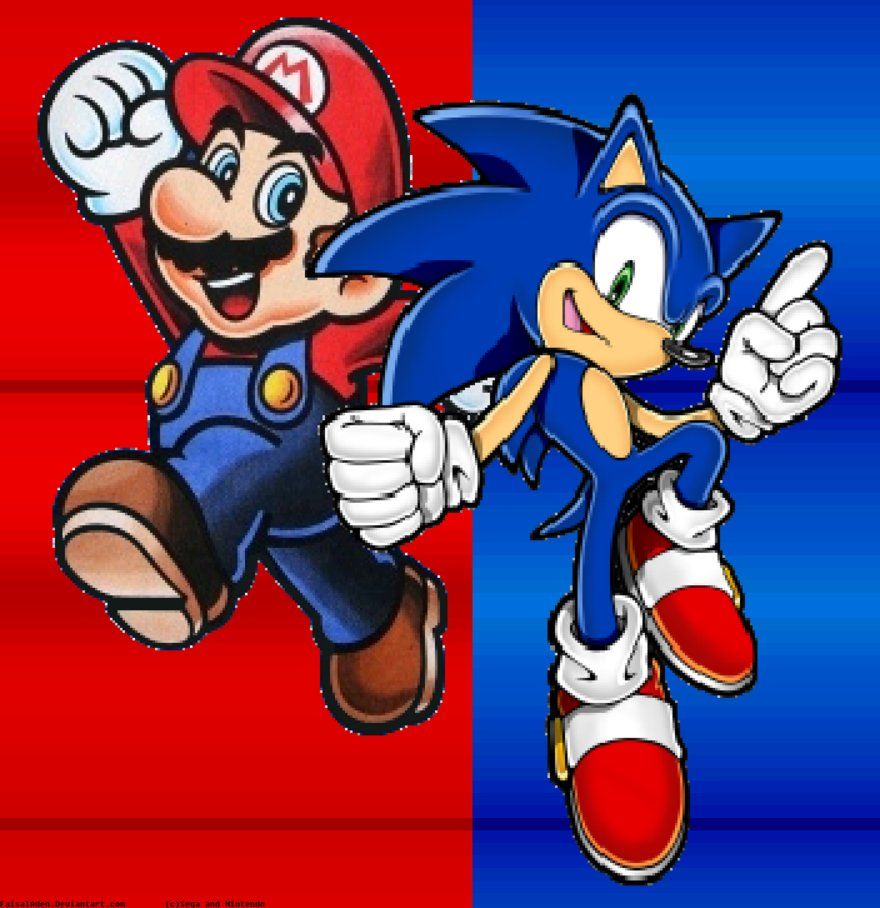 Mario e Sonic insieme, 880x908 Verticale, Mobile