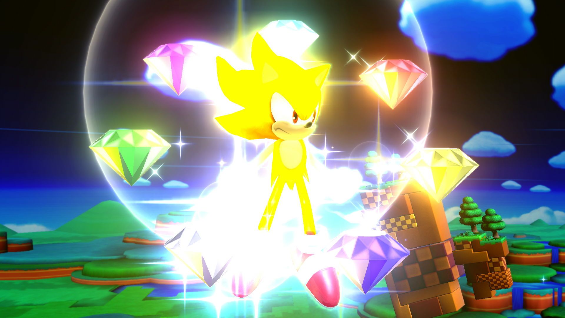 Super Sonic con Chaos Emeralds, 1920x1080 Full HD, Laptop