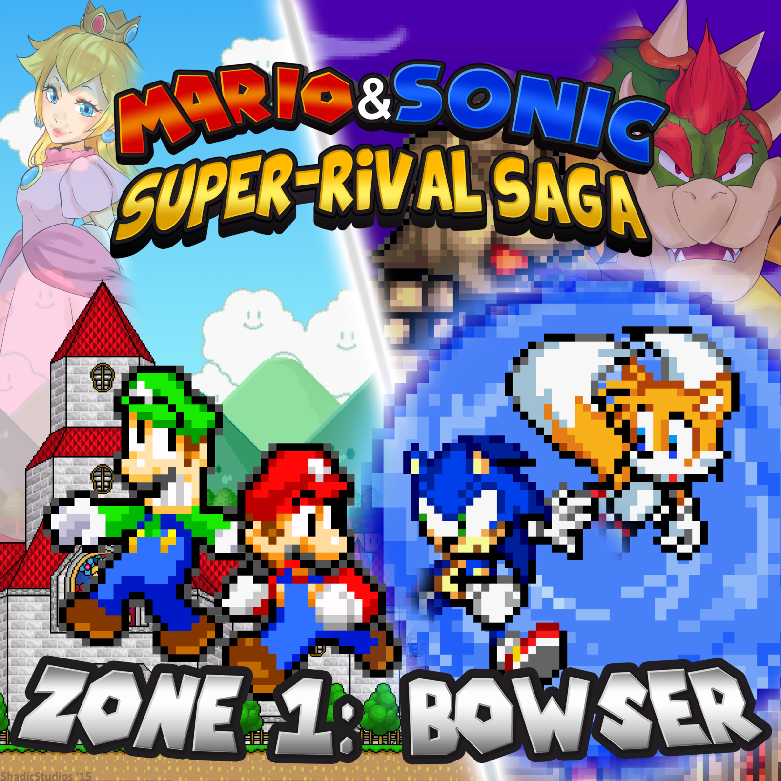 Sonic, Mario e Shadow insieme, 1000x1000 HD, Desktop