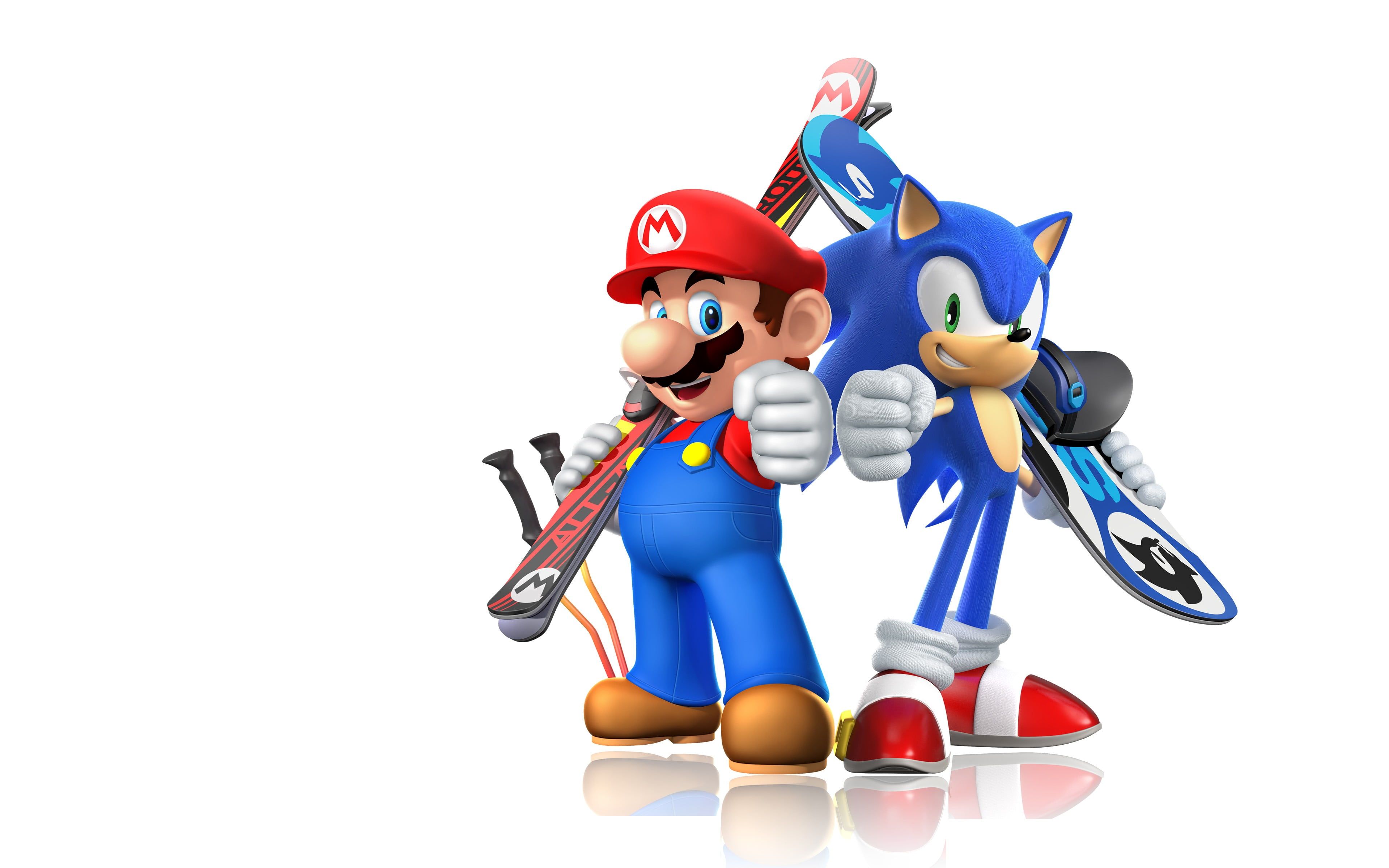 Mario e Sonic con bastoni golf, 3840x2400 4K, Desktop 4K