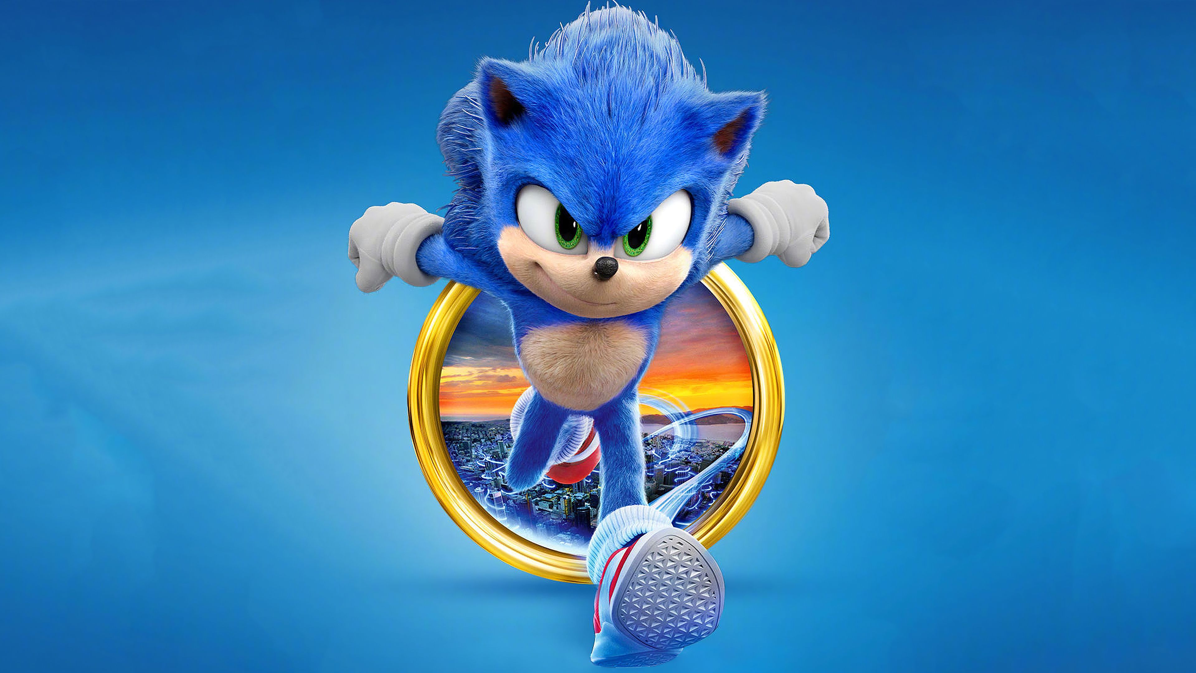 Sonic il riccio anello dorato, riccio blu, 3840x2160 UHD, PC 4K
