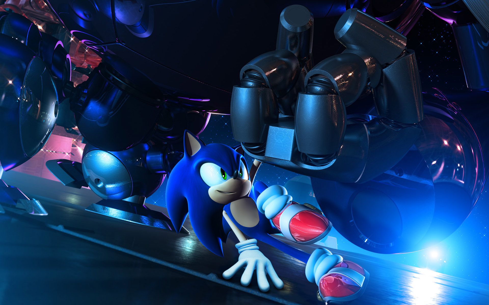 Sonic accovacciato scena buia, 1920x1200 Full HD+ WUXGA, Laptop