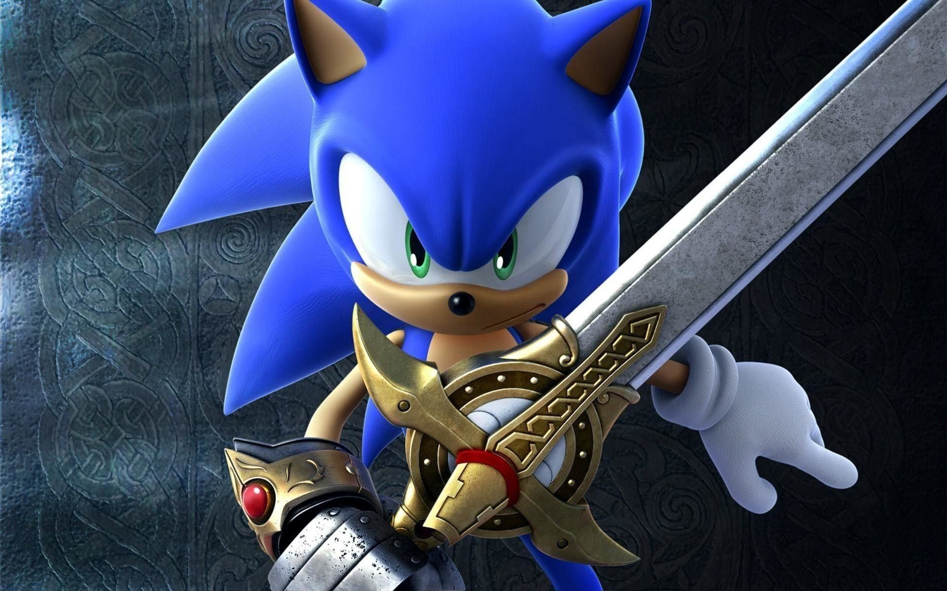 Sonic con spada, riccio blu, 1920x1200 WUXGA, Laptop