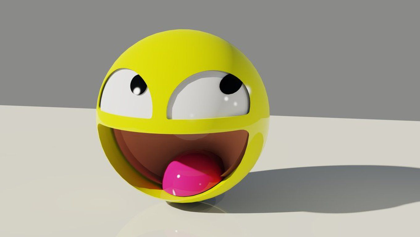Faccina gialla 3D sorridente, 1360x768 720p, PC