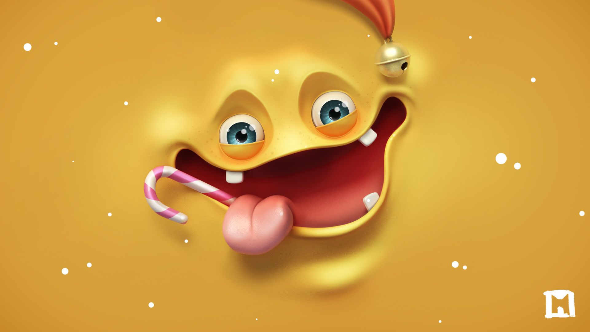 Faccina sorridente 3D natalizia, 1920x1080 1080p, Desktop