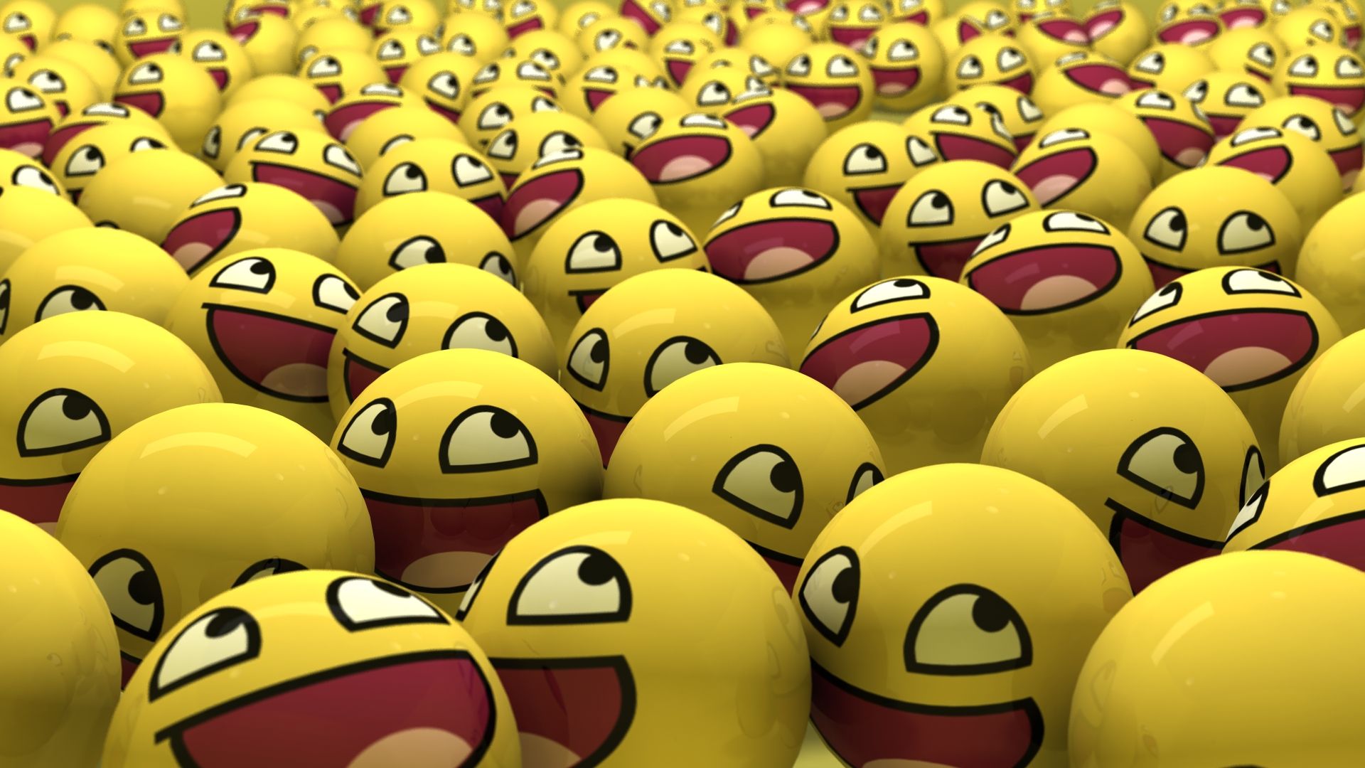 Palline gialle sorridenti 3D, 1920x1080 Full HD, PC