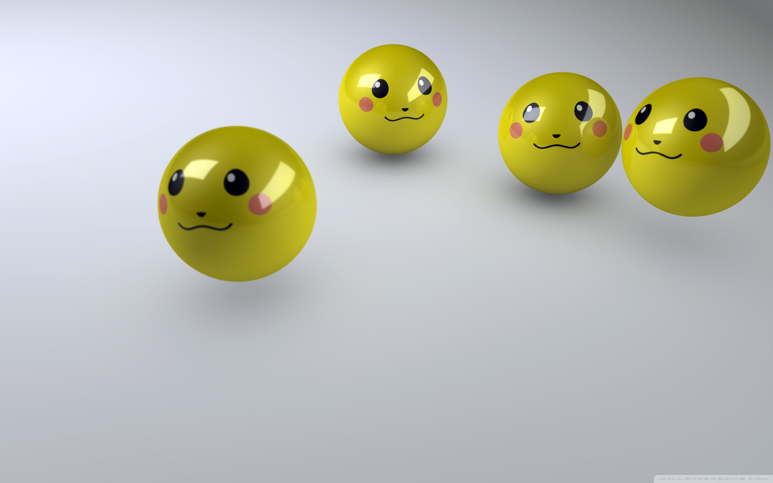 Sfere gialle sorriso 3D, 2560x1600 WQXGA, Desktop