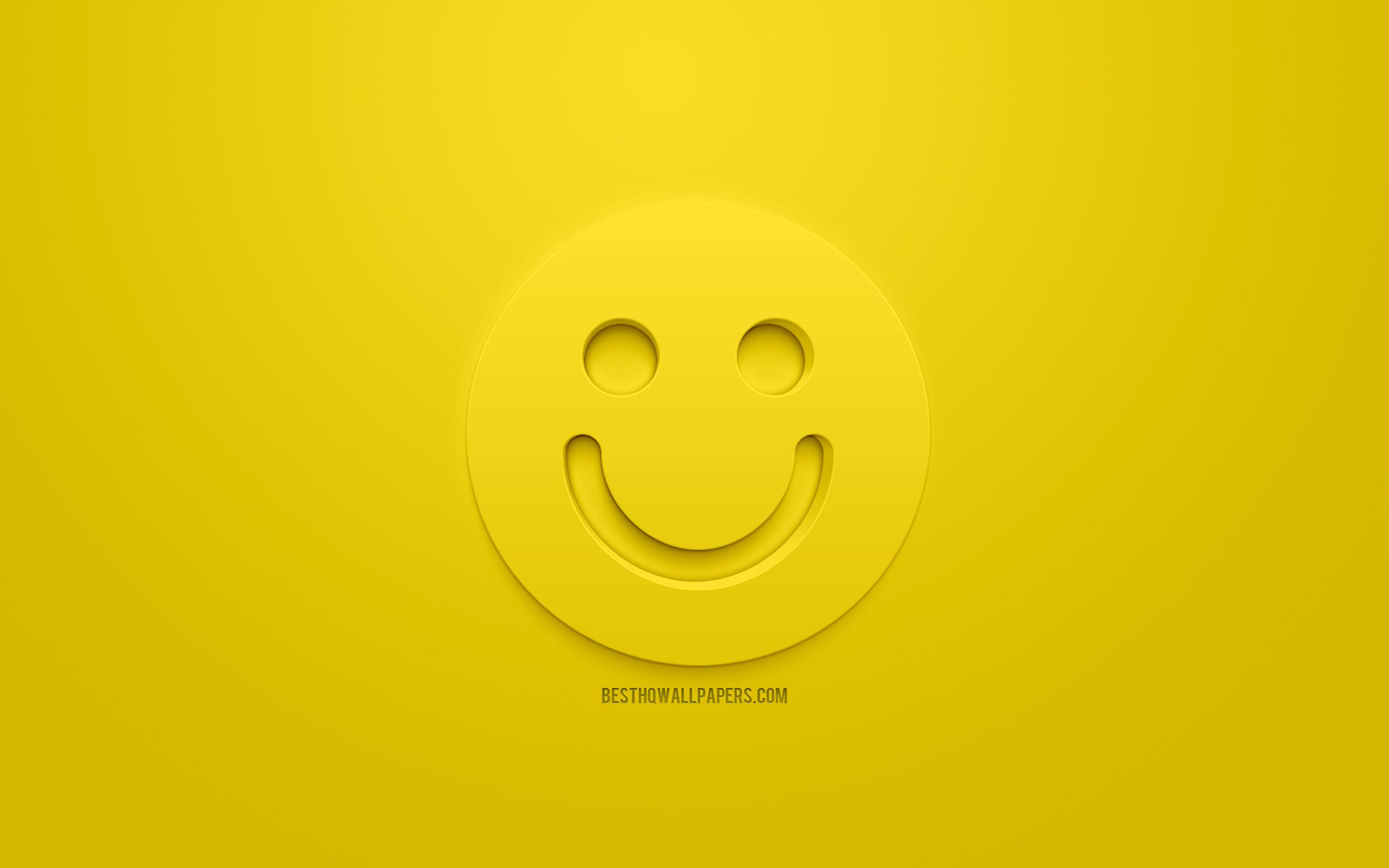 Icona sorriso 3D giallo, 2560x1600 WQXGA, Desktop