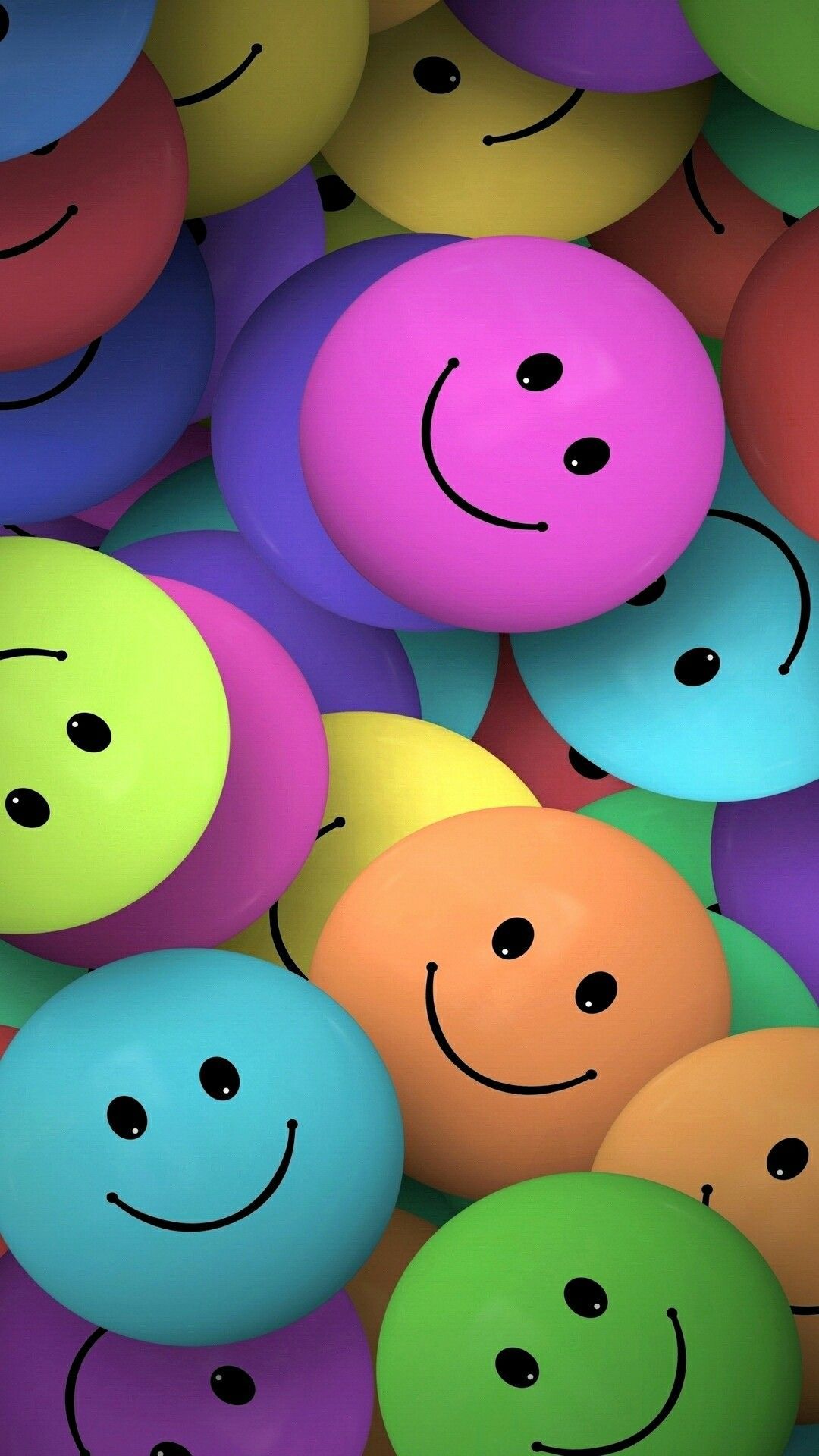 Palline smile 3D colorate, 1080x1920 Full HD Verticale, iPhone