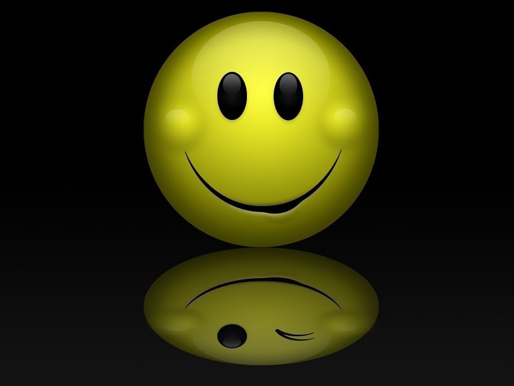 Faccina sorridente 3D gialla, 1024x768 HD, Laptop