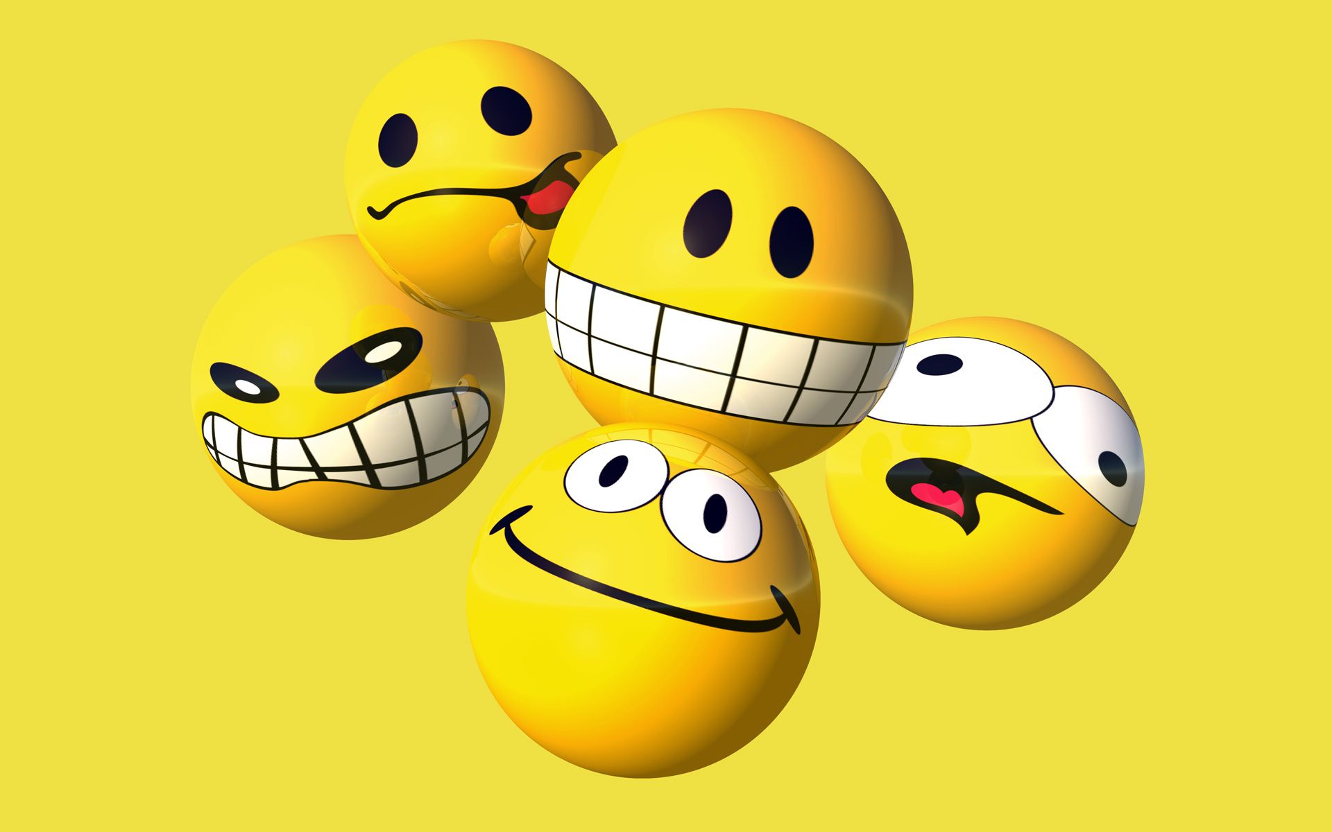 Faccine sorridenti gialle 3D, 1920x1200 Full HD+, Laptop