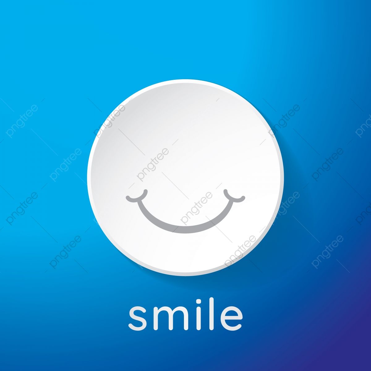 Faccina sorridente 3D bianca blu, 1200x1200 HD, Desktop