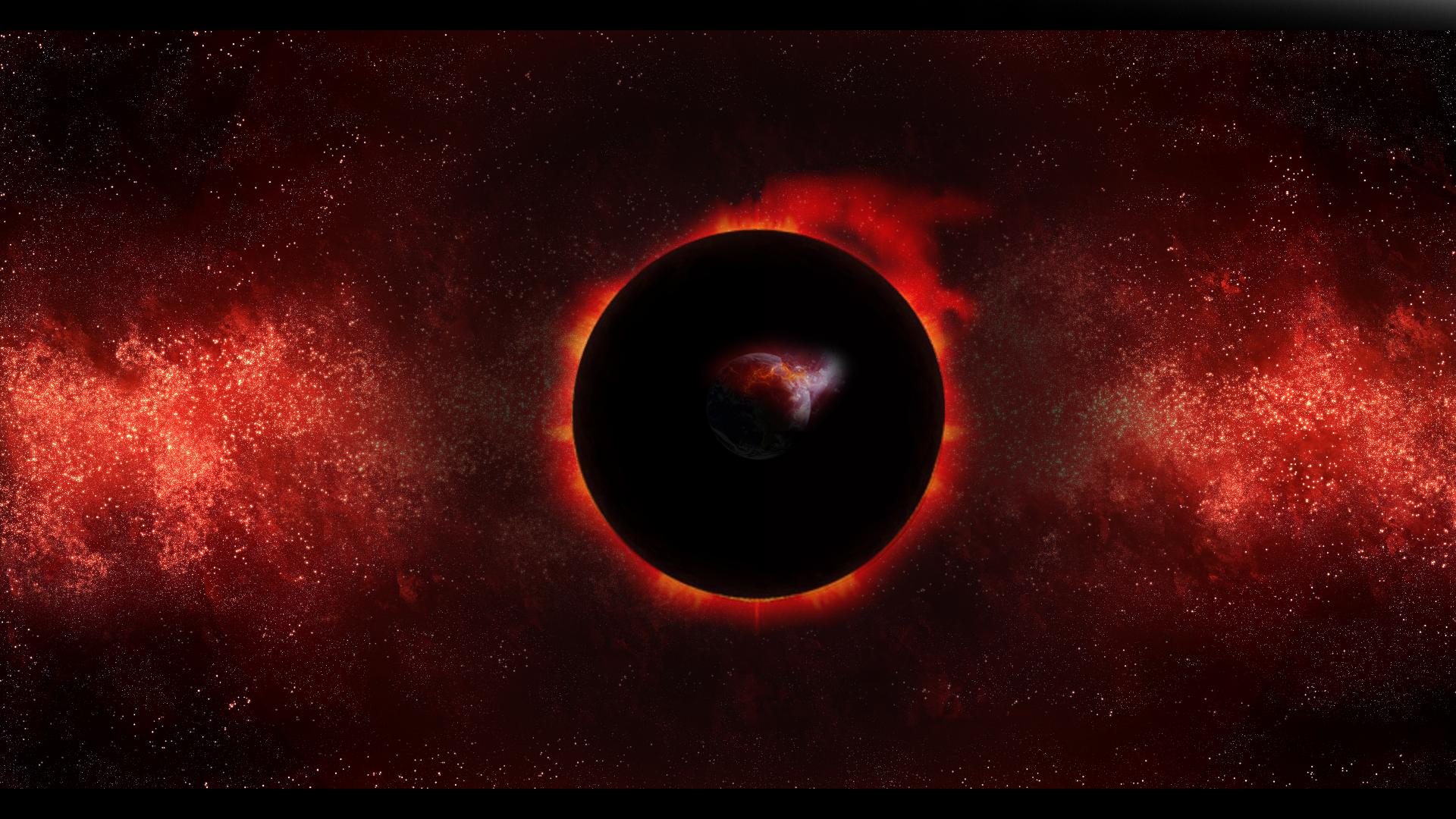 Eclissi rossa spaziale scura, 1920x1080 Full HD 1080p, Laptop