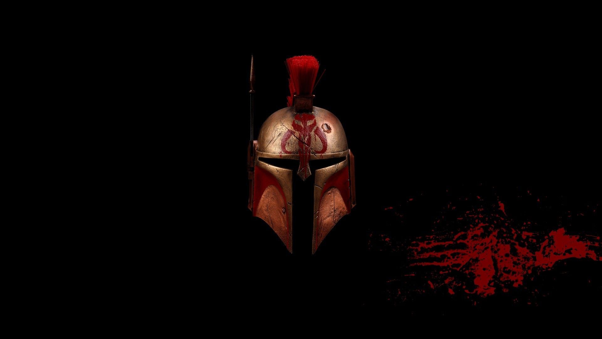 Elmo spartano dorato sfondo nero, 1920x1080 1080p, Laptop