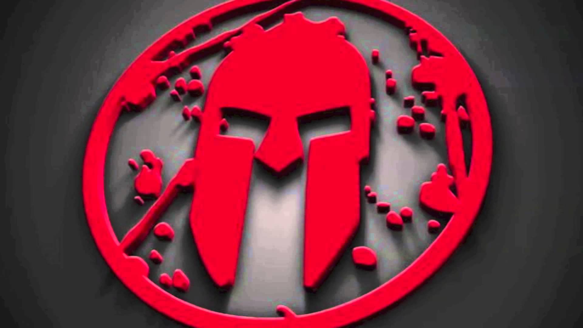 Logo casco spartano rosso, 2300x1610 2K, Desktop