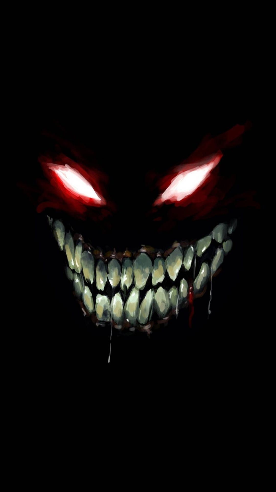Volto demoniaco occhi rossi denti, 1080x1920 Full HD Verticale, Smartphone