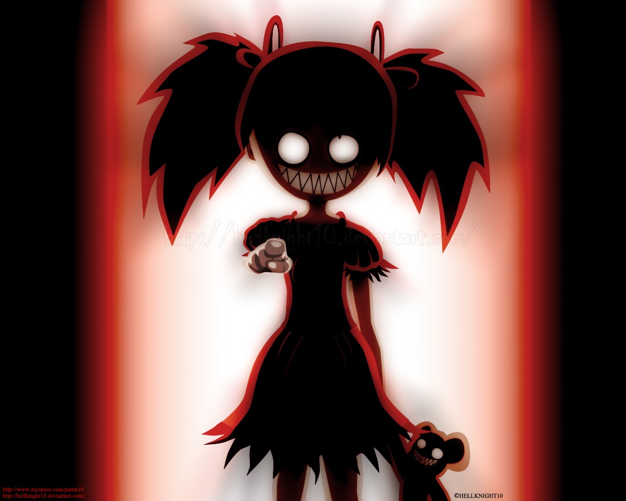 Silhouette inquietante bambina occhi bianchi, 1280x1024 HD, Desktop