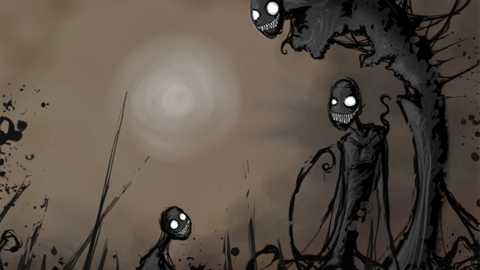 Creature spettrali occhi bianchi, 1600x900 HD Ready, PC