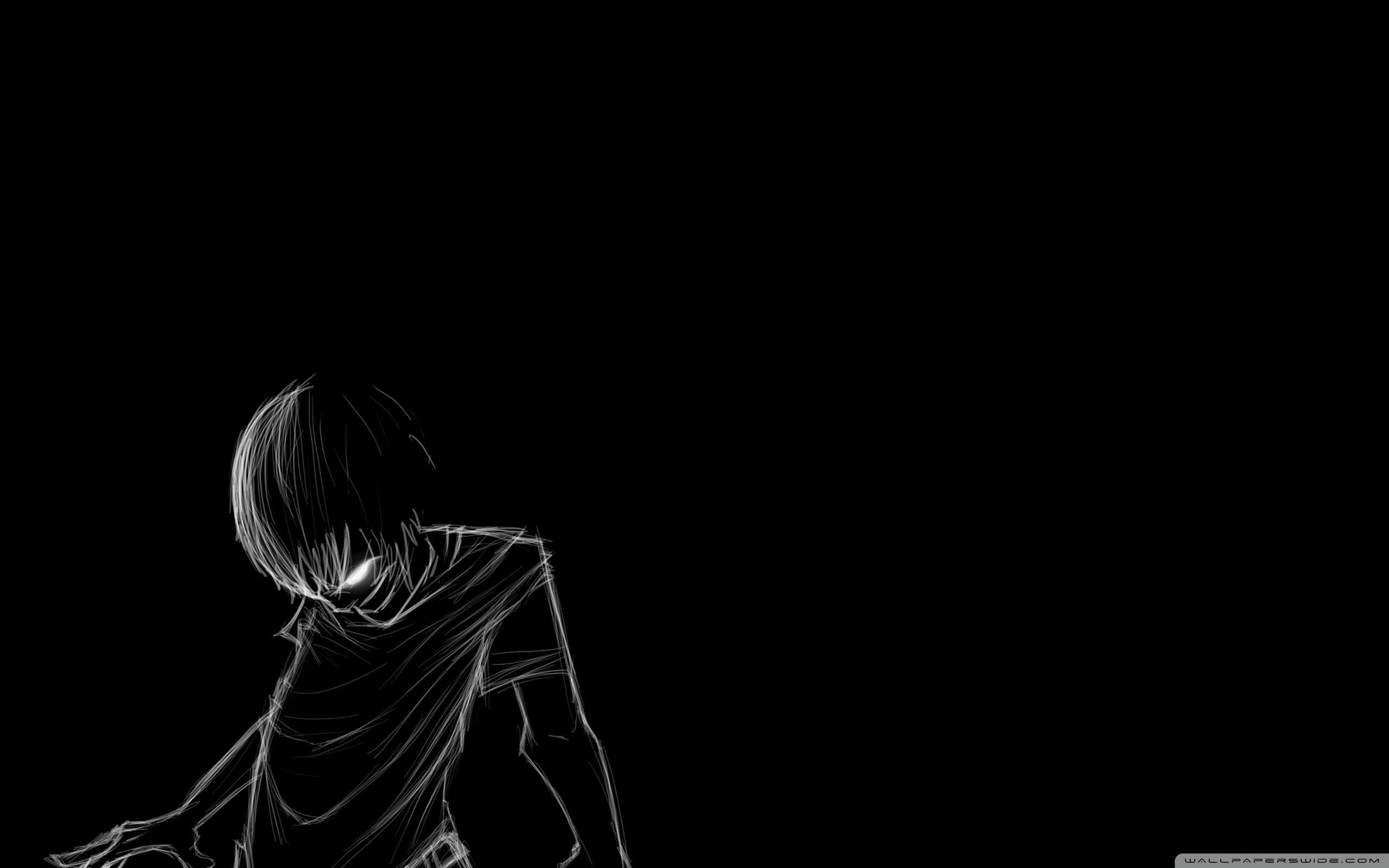Silhouette ragazzo anime buio, 2560x1600 WQXGA, PC